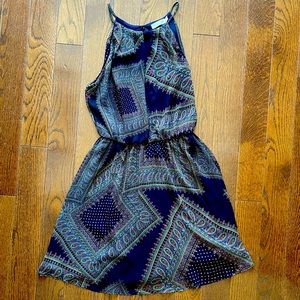 Navy patterned dress by Lush, XS! Worn twice, in like new condition!